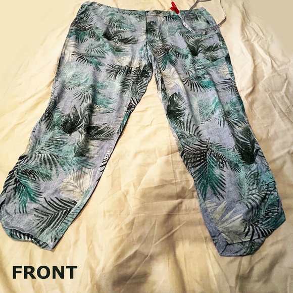 NEW PHOTOS! SOFT PANTS, TEAL MULTICOMBO, SIZE 24, REAL FLY, YKK ZIPPER, POCKETS, - Picture 1 of 16